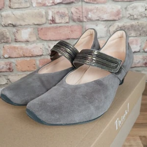 Think! AIDA Schuhe UK 6,5 Samt Ziege/Metall Court-Style Riemchen - Bild 1 von 7