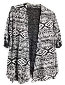 Ecote Urban Outfitters Open Cardigan Sweater Womens Sz S Geometric Boho Gray - Picture 1 of 10