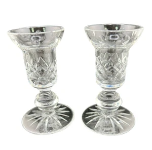 WATERFORD CRYSTAL PAIR OF 4 1/2" CANDLE HOLDERS CANDESTICKS - Picture 1 of 6