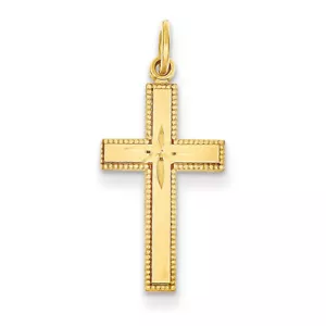 14k Yellow Gold D/C Cross Pendant C1959 - Picture 1 of 1
