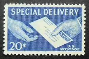 E20 MNH 1954 20c Hands & Letter Special Delivery faster service envelope postage - Picture 1 of 1