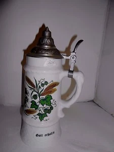 Piedra de cerveza vintage WMF Alemania La Galleria diseño leche blanca con tapas EXCELENTE - Imagen 1 de 3