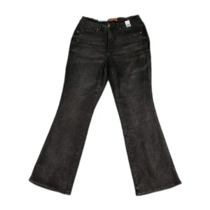 Pantalones de mezclilla Judy azul cintura alta corte bootcut para mujer 16W negros estilo regular 88787  - Imagen 1 de 16