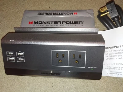 NEW! Monster Power Home Charging Station W/ 4 USB Ports & 2 Outlets & 6ft Cord - Image 1 of 4
