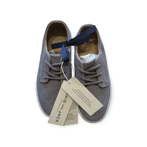 Janie and Jack Boy Gray Suede Lace up Wingtips Toddler Size 11 - Picture 1 of 6