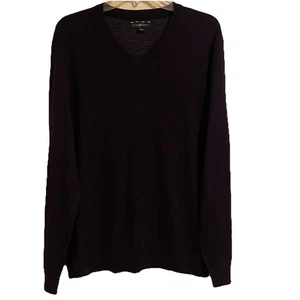 Club Room Sweater Men's Blue Merino Wool Blend Dark Purple V-Neck Size L - Picture 1 of 9
