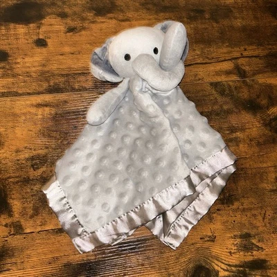 Manta de seguridad para bebé elefante Cuddles & Co suave Minky Dot satinado gris amoroso Foto 1 de 2