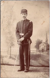 1900s MWA / MODERN WOODMEN OF AMERICA Studio RPPC Postcard Uniform / "4319" - Picture 1 of 2