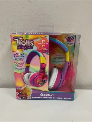 eKids DreamWorks Trolls Band Together Kids Wireless Headphones- New T3-07 - Image 1 of 4