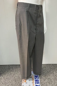 Fantastic Vintage !950s Draped Dacron Pleated Grey Stration Dress Pants 38x30 - Picture 1 of 20