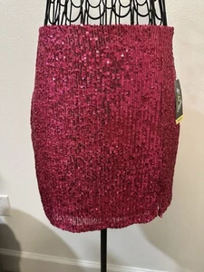 Art Class Girl’s Sequin Mini Skirt Hot Pink Size XL 14/16 NEW Hot Pink Lined - Picture 1 of 7