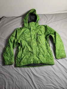 Outdoor Research Pertex Shield Ski Jacket Mens Sz Large Green Geometric Abstract - Picture 1 of 11