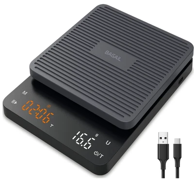Bagail Digitale Kaffeewaage mit Timer 0,1 g Hochpräzise Elektronische Kü - Bild 1 von 4