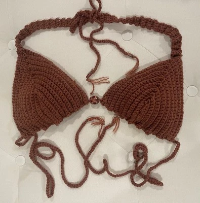 Handmade Adjustable Crochet Bikini Top, Size:M - Image 1 of 2