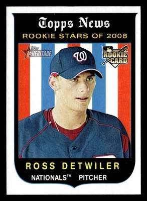 2008 Topps Heritage #122b Ross Detwiler Card - Image 1 of 2