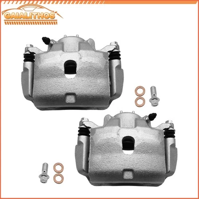 Pair Front Brake Calipers with Bracket for Honda CR-V Civic Acura ILX L4 2.4L Foto 1 de 4