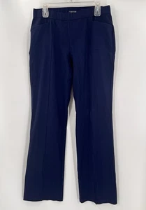 Pantalones Eileen Fisher Costura Frontal Bolsillos Medianos Elásticos Cintura Azul Marino - Imagen 1 de 7