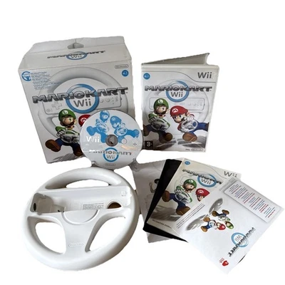 Mario Kart Nintendo wii (2008) big box game & wii wheel boxed - Image 1 of 4