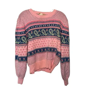 Suéter Rosa Susan Bristol Mujer Mediano Vintage Años 90 Chica Floral Acogedora Pradera - Imagen 1 de 5