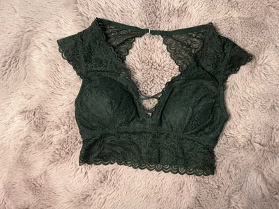 GILLY HICKS Para HOLLISTER ENCAJE CAMI-BRALETTE NEGRO Talla: M Usado en Excelente Condición Foto 1 de 4