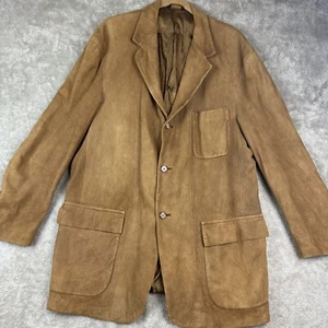 Vintage Coach Jacket Size XL 100% Suede Leather Brown Coat Made In USA 3 Button - Picture 1 of 22