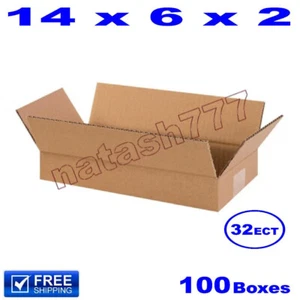 100 - 14x6x2 Cajas de Cartón 32-ECT Envío Correo Embalaje Cartón Corrugado - Imagen 1 de 1