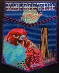 OA KINTECOYING LODGE 4 BSA NEW YORK 2022 NOAC 2-PATCH FLAP NEON FALCON SET COOL! - Picture 1 of 1