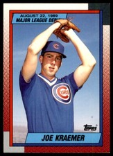 1990 Topps Major League Debut 1989 - MINT Joe Kraemer Chicago Cubs #68