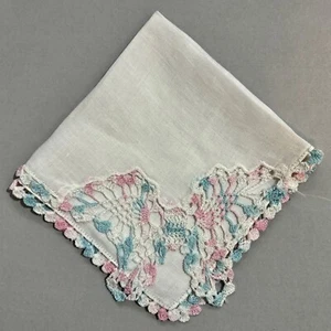 Crochet Lace Butterfly Bridesmaid Handkerchief Wedding Cottage Core Granny - Picture 1 of 4