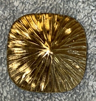 Vintage Gold Colored Square Textured Button - Image 1 of 4