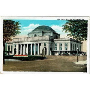 Richmond VA Virginia New Union Station Train Vintage Postcard - Picture 1 of 2