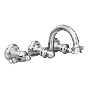 MOEN TS416Waterhill Chrome two-handle wall mount bathroom faucet - Picture 1 of 16