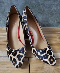 Crown Vintage Cow Hair Leopard Print Pointed Toe Pump 7M Worn Once Ladies Shoes - Picture 1 of 5