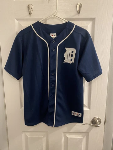 Detroit Tigers Majestic Justin Verlander Baseball Jersey Blue Kids 14/16 Cover