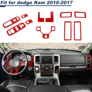 ๐15PCS Red Interior Front Dash Decor Cover Trim Kit For Dodge Ram 1500 2010-17 - Picture 1 of 17