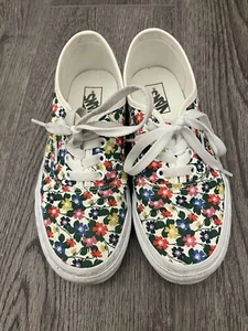 Vans Mädchen Blumen Canvas Schuh Schnürschuh Low Top Größe 3 - Bild 1 von 6