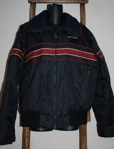 VINTAGE~Men's~POLARIS Winterwear~BLACK~Snowmobile JACKET~Coat~MAROON TRIM~M L - Picture 1 of 10
