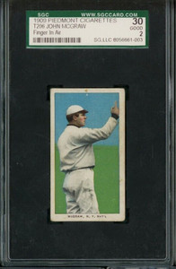 1909 T206 HOF John McGraw Finger in Air RARE BACK STAMP New York SGC 2
