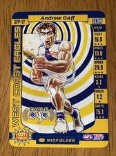 AFL Team Coach 2017 Andrew Gaff West Coast Eagles Glow Footy Powers Card GFP-17