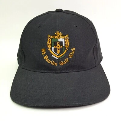 Vintage St Davids Golf Club PGA Snapback USA Made Black Hat Baseball Cap 90s - Image 1 of 4