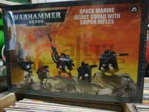 Space Marine Scout Squad with sniper rifles Warhammer 40k Games Workshop Scat - Foto 1 di 1