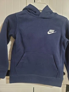 New Nike Boys Kids Fleece Pullover Hoodie NEW Navy Blue Embroidered Size 4 - Picture 1 of 2