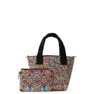 NWT The Sak Sakroots Culver Tote and Pouch Rainbow Wanderlust Shoulder Bag Foto 1 de 3