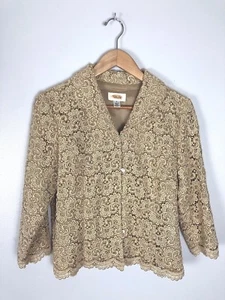 Vintage Talbots Gold Lace Jacket, Holiday, Size 6/8 - Bild 1 von 4