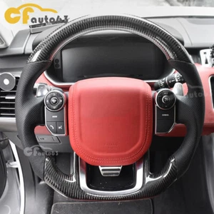 Carbon Fiber Flat Steering Wheel For Land Rover Range Rover Sport Discovery 14+ - Picture 1 of 11