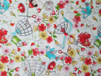 ARTÍCULOS DE COSTURA VESTIDO MIRABELLE FORMA TIJERAS HILO MÁS TELA DE ALGODÓN BLANCO FQ OOP Foto 1 de 4