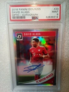 POP 1 DAVID ALABA 2018 Panini DONRUSS OPTIC AUTO #23 PSA 9 MINT FC Bayern Munich - Picture 1 of 4