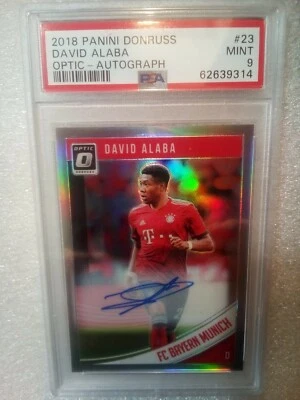 POP 1 DAVID ALABA 2018 Panini DONRUSS OPTIC AUTO NO23 PSA 9 КАК НОВАЯ FC Bayern Munich - Изображение 1 из 4