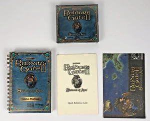 PC CD-ROM Baldur's Gate II 2 Shadows of Amn Case 4 Discs + Game Manual & Map - Picture 1 of 4