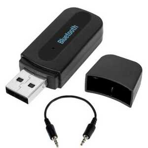 Ricevitore Bluetooth 3.5mm AUX Wireless USB Jack Audio per Auto Vivavoce Nero